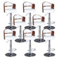 Rotating Barstool Nordic Style Steel Pedestal Bar Stool for Dining Room White-Brown 8 Piece Set Clearhalo 'Bar Furniture' 'Bar Stools' 'bar_stools' 'furn' 'furn_bar_stools' 'Furniture' 'Kitchen & Dining Furniture' 5331288