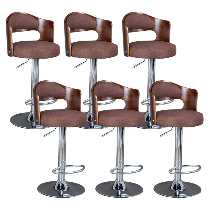 Rotating Barstool Nordic Style Steel Pedestal Bar Stool for Dining Room Coffee 6 Piece Set Clearhalo 'Bar Furniture' 'Bar Stools' 'bar_stools' 'furn' 'furn_bar_stools' 'Furniture' 'Kitchen & Dining Furniture' 5331294