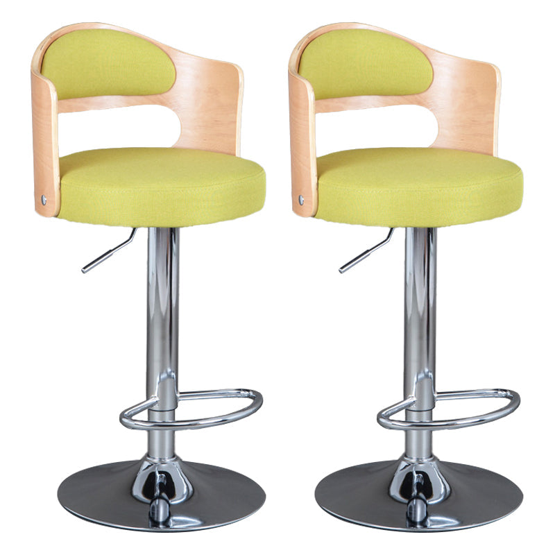 Rotating Barstool Nordic Style Steel Pedestal Bar Stool for Dining Room Green 2 Piece Set Clearhalo 'Bar Furniture' 'Bar Stools' 'bar_stools' 'furn' 'furn_bar_stools' 'Furniture' 'Kitchen & Dining Furniture' 5331301