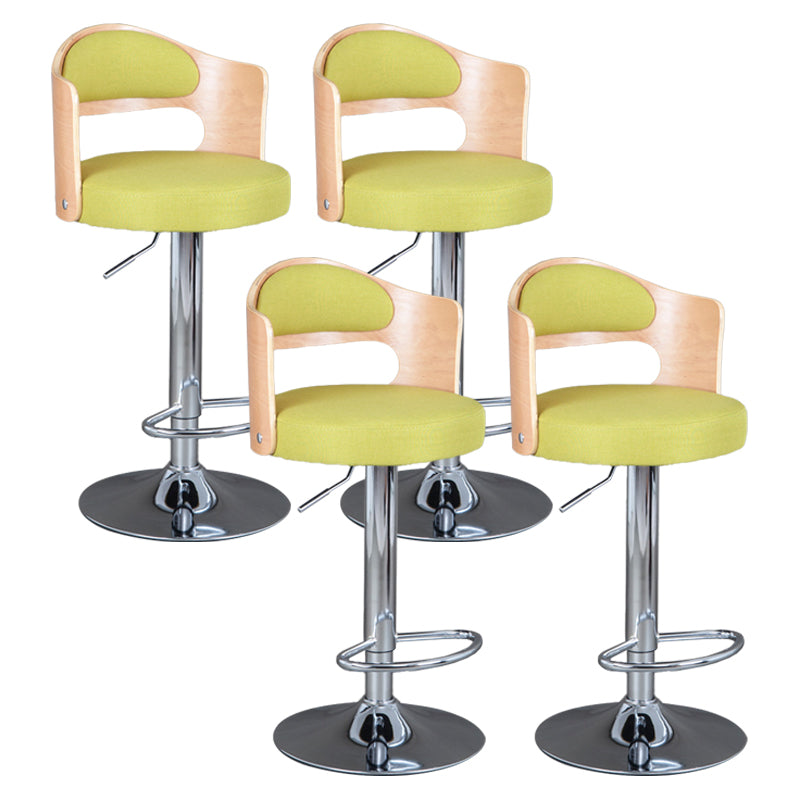 Rotating Barstool Nordic Style Steel Pedestal Bar Stool for Dining Room Green 4 Piece Set Clearhalo 'Bar Furniture' 'Bar Stools' 'bar_stools' 'furn' 'furn_bar_stools' 'Furniture' 'Kitchen & Dining Furniture' 5331302