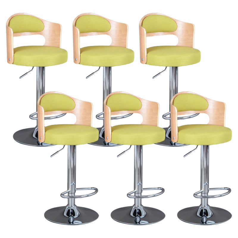 Rotating Barstool Nordic Style Steel Pedestal Bar Stool for Dining Room Green 6 Piece Set Clearhalo 'Bar Furniture' 'Bar Stools' 'bar_stools' 'furn' 'furn_bar_stools' 'Furniture' 'Kitchen & Dining Furniture' 5331303