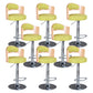 Rotating Barstool Nordic Style Steel Pedestal Bar Stool for Dining Room Green 8 Piece Set Clearhalo 'Bar Furniture' 'Bar Stools' 'bar_stools' 'furn' 'furn_bar_stools' 'Furniture' 'Kitchen & Dining Furniture' 5331304