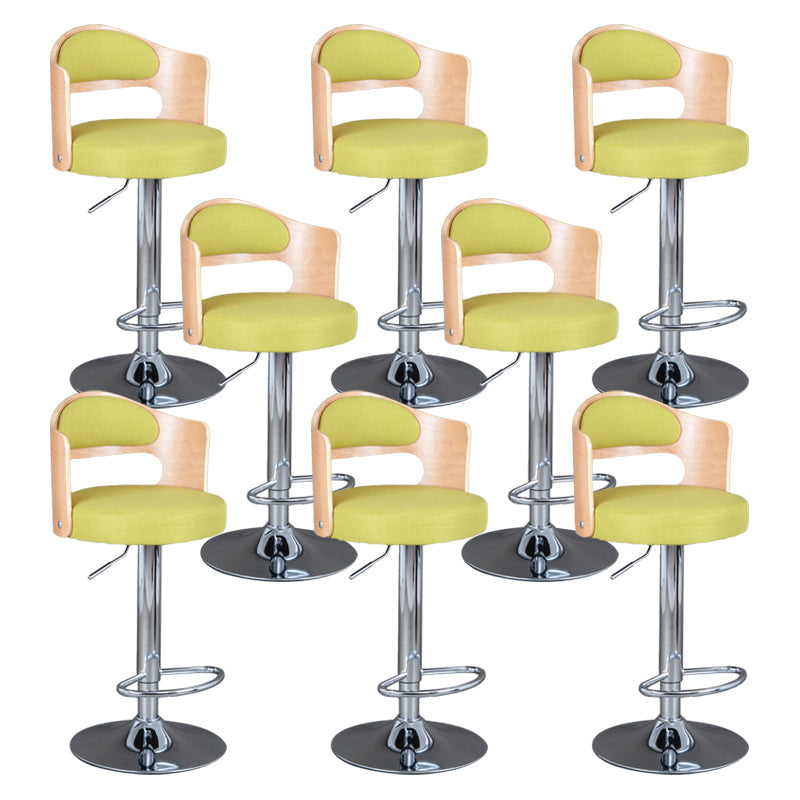 Rotating Barstool Nordic Style Steel Pedestal Bar Stool for Dining Room Green 8 Piece Set Clearhalo 'Bar Furniture' 'Bar Stools' 'bar_stools' 'furn' 'furn_bar_stools' 'Furniture' 'Kitchen & Dining Furniture' 5331304