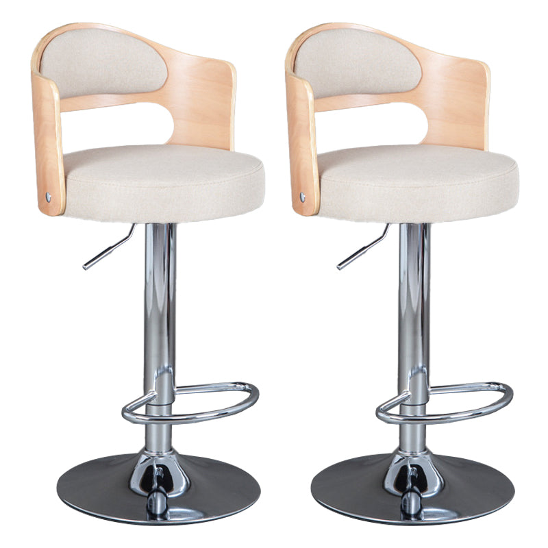 Rotating Barstool Nordic Style Steel Pedestal Bar Stool for Dining Room Khaki 2 Piece Set Clearhalo 'Bar Furniture' 'Bar Stools' 'bar_stools' 'furn' 'furn_bar_stools' 'Furniture' 'Kitchen & Dining Furniture' 5331305
