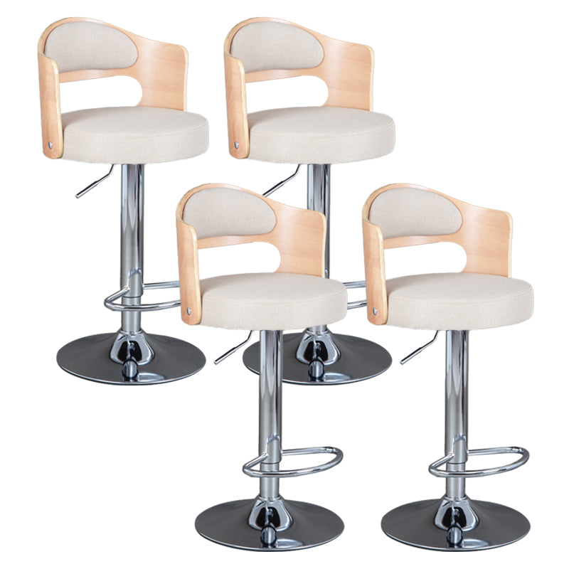 Rotating Barstool Nordic Style Steel Pedestal Bar Stool for Dining Room Khaki 4 Piece Set Clearhalo 'Bar Furniture' 'Bar Stools' 'bar_stools' 'furn' 'furn_bar_stools' 'Furniture' 'Kitchen & Dining Furniture' 5331306