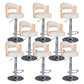 Rotating Barstool Nordic Style Steel Pedestal Bar Stool for Dining Room Khaki 8 Piece Set Clearhalo 'Bar Furniture' 'Bar Stools' 'bar_stools' 'furn' 'furn_bar_stools' 'Furniture' 'Kitchen & Dining Furniture' 5331308