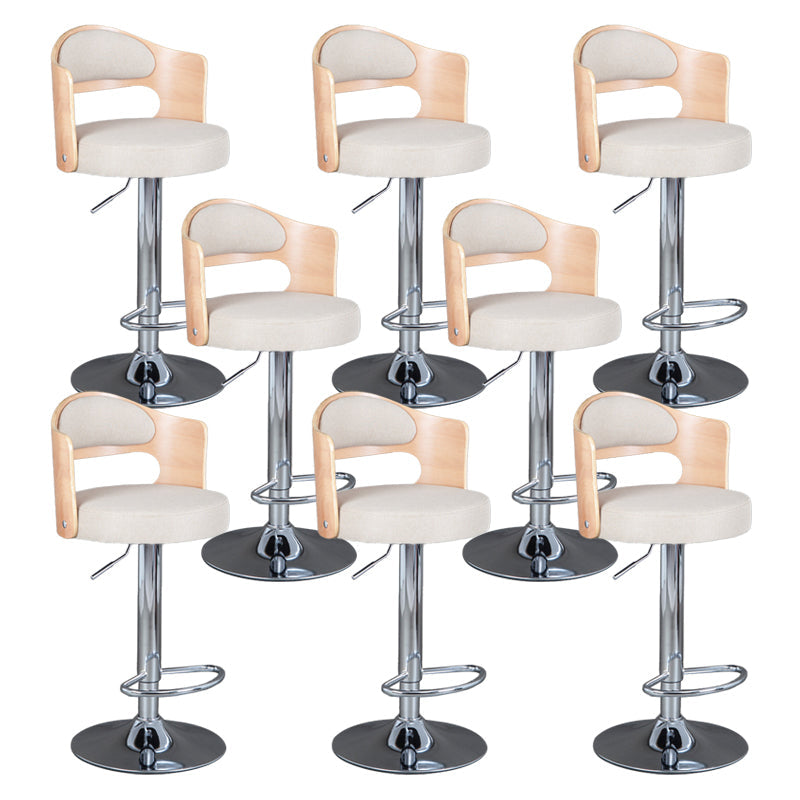 Rotating Barstool Nordic Style Steel Pedestal Bar Stool for Dining Room Khaki 8 Piece Set Clearhalo 'Bar Furniture' 'Bar Stools' 'bar_stools' 'furn' 'furn_bar_stools' 'Furniture' 'Kitchen & Dining Furniture' 5331308