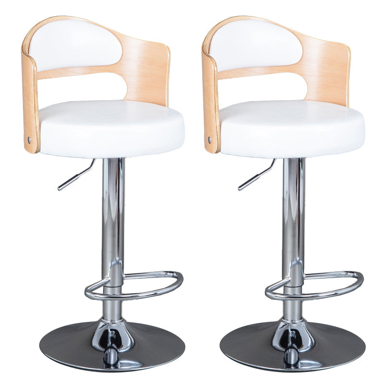 Rotating Barstool Nordic Style Steel Pedestal Bar Stool for Dining Room White 2 Piece Set Clearhalo 'Bar Furniture' 'Bar Stools' 'bar_stools' 'furn' 'furn_bar_stools' 'Furniture' 'Kitchen & Dining Furniture' 5331309