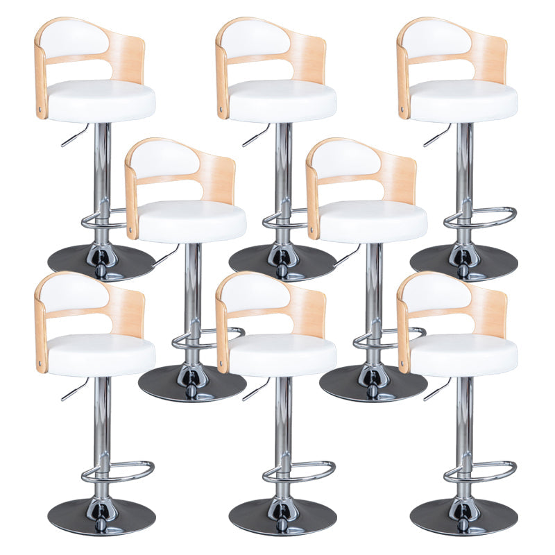 Rotating Barstool Nordic Style Steel Pedestal Bar Stool for Dining Room White 8 Piece Set Clearhalo 'Bar Furniture' 'Bar Stools' 'bar_stools' 'furn' 'furn_bar_stools' 'Furniture' 'Kitchen & Dining Furniture' 5331312