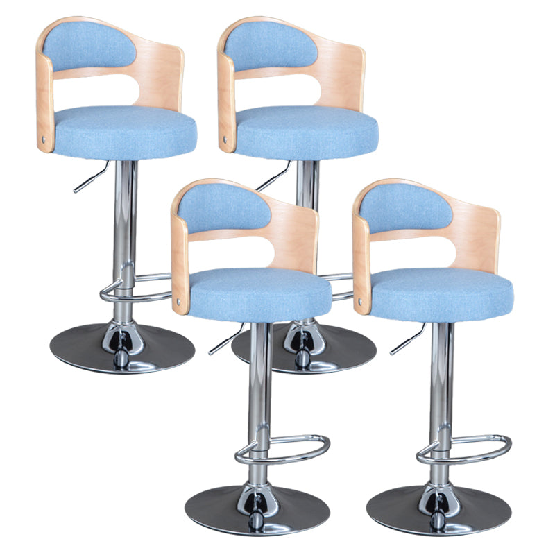 Rotating Barstool Nordic Style Steel Pedestal Bar Stool for Dining Room Blue 4 Piece Set Clearhalo 'Bar Furniture' 'Bar Stools' 'bar_stools' 'furn' 'furn_bar_stools' 'Furniture' 'Kitchen & Dining Furniture' 5331314