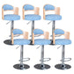 Rotating Barstool Nordic Style Steel Pedestal Bar Stool for Dining Room Blue 6 Piece Set Clearhalo 'Bar Furniture' 'Bar Stools' 'bar_stools' 'furn' 'furn_bar_stools' 'Furniture' 'Kitchen & Dining Furniture' 5331315