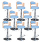 Rotating Barstool Nordic Style Steel Pedestal Bar Stool for Dining Room Blue 8 Piece Set Clearhalo 'Bar Furniture' 'Bar Stools' 'bar_stools' 'furn' 'furn_bar_stools' 'Furniture' 'Kitchen & Dining Furniture' 5331316