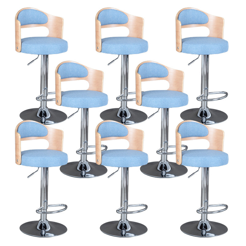 Rotating Barstool Nordic Style Steel Pedestal Bar Stool for Dining Room Blue 8 Piece Set Clearhalo 'Bar Furniture' 'Bar Stools' 'bar_stools' 'furn' 'furn_bar_stools' 'Furniture' 'Kitchen & Dining Furniture' 5331316