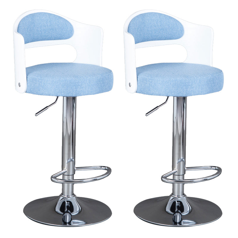 Rotating Barstool Nordic Style Steel Pedestal Bar Stool for Dining Room Light Blue 2 Piece Set Clearhalo 'Bar Furniture' 'Bar Stools' 'bar_stools' 'furn' 'furn_bar_stools' 'Furniture' 'Kitchen & Dining Furniture' 5331321