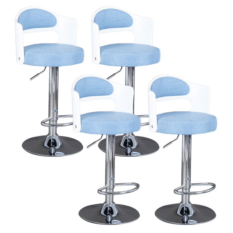 Rotating Barstool Nordic Style Steel Pedestal Bar Stool for Dining Room Light Blue 4 Piece Set Clearhalo 'Bar Furniture' 'Bar Stools' 'bar_stools' 'furn' 'furn_bar_stools' 'Furniture' 'Kitchen & Dining Furniture' 5331322