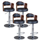 Rotating Barstool Nordic Style Steel Pedestal Bar Stool for Dining Room Black 4 Piece Set Clearhalo 'Bar Furniture' 'Bar Stools' 'bar_stools' 'furn' 'furn_bar_stools' 'Furniture' 'Kitchen & Dining Furniture' 5331326