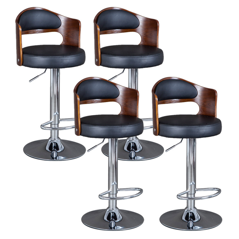 Rotating Barstool Nordic Style Steel Pedestal Bar Stool for Dining Room Black 4 Piece Set Clearhalo 'Bar Furniture' 'Bar Stools' 'bar_stools' 'furn' 'furn_bar_stools' 'Furniture' 'Kitchen & Dining Furniture' 5331326