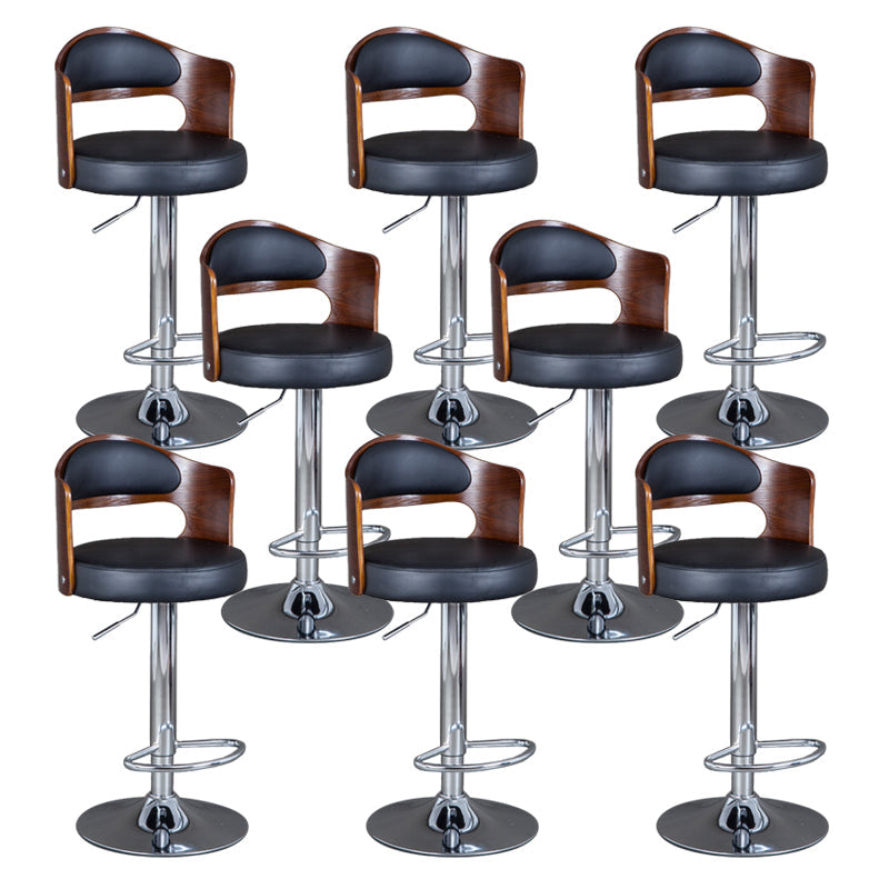 Rotating Barstool Nordic Style Steel Pedestal Bar Stool for Dining Room Black 8 Piece Set Clearhalo 'Bar Furniture' 'Bar Stools' 'bar_stools' 'furn' 'furn_bar_stools' 'Furniture' 'Kitchen & Dining Furniture' 5331328