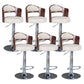 Rotating Barstool Nordic Style Steel Pedestal Bar Stool for Dining Room Off-White 6 Piece Set Clearhalo 'Bar Furniture' 'Bar Stools' 'bar_stools' 'furn' 'furn_bar_stools' 'Furniture' 'Kitchen & Dining Furniture' 5331331