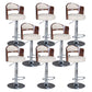 Rotating Barstool Nordic Style Steel Pedestal Bar Stool for Dining Room Off-White 8 Piece Set Clearhalo 'Bar Furniture' 'Bar Stools' 'bar_stools' 'furn' 'furn_bar_stools' 'Furniture' 'Kitchen & Dining Furniture' 5331332