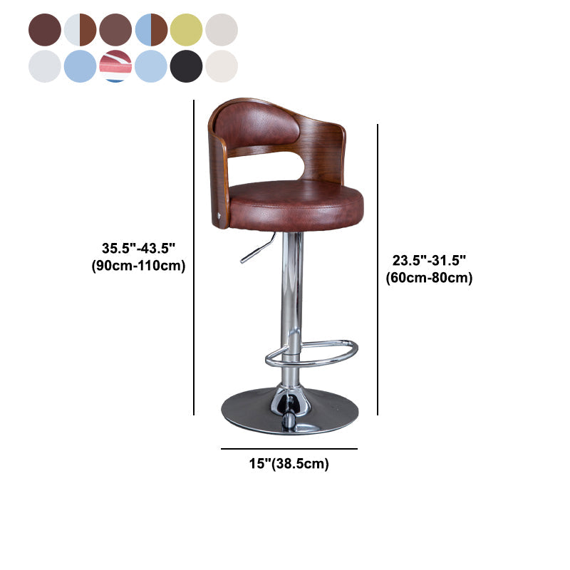 Rotating Barstool Nordic Style Steel Pedestal Bar Stool for Dining Room Clearhalo 'Bar Furniture' 'Bar Stools' 'bar_stools' 'furn' 'furn_bar_stools' 'Furniture' 'Kitchen & Dining Furniture' 5331333