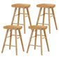 Coffee Shop Contemporary Wood Seat Barstool Wood 4 Legs Bar Stool with Pedal Wood 4 Piece Set Short Stool(22"H) Clearhalo 'Bar Furniture' 'Bar Stools' 'bar_stools' 'furn' 'furn_bar_stools' 'Furniture' 'Kitchen & Dining Furniture' 5331359