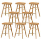 Coffee Shop Contemporary Wood Seat Barstool Wood 4 Legs Bar Stool with Pedal Wood 8 Piece Set Short Stool(22"H) Clearhalo 'Bar Furniture' 'Bar Stools' 'bar_stools' 'furn' 'furn_bar_stools' 'Furniture' 'Kitchen & Dining Furniture' 5331362