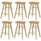 Coffee Shop Contemporary Wood Seat Barstool Wood 4 Legs Bar Stool with Pedal Wood 6 Piece Set Counter Stool(26"H) Clearhalo 'Bar Furniture' 'Bar Stools' 'bar_stools' 'furn' 'furn_bar_stools' 'Furniture' 'Kitchen & Dining Furniture' 5331368