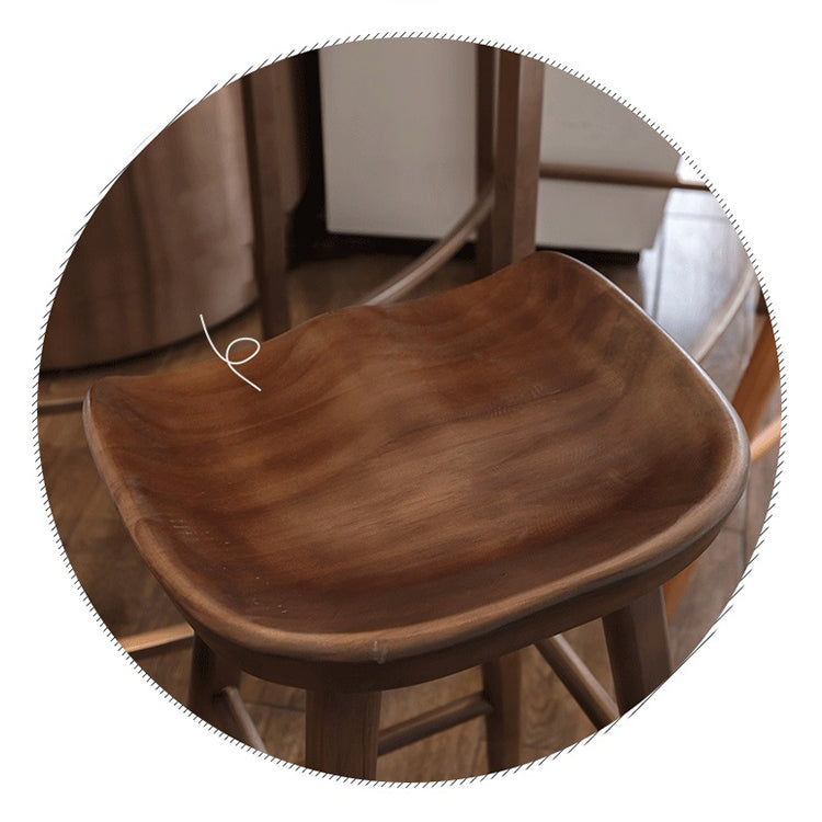 Coffee Shop Contemporary Wood Seat Barstool Wood 4 Legs Bar Stool with Pedal Clearhalo 'Bar Furniture' 'Bar Stools' 'bar_stools' 'furn' 'furn_bar_stools' 'Furniture' 'Kitchen & Dining Furniture' 5331369