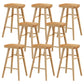 Coffee Shop Contemporary Wood Seat Barstool Wood 4 Legs Bar Stool with Pedal Wood 8 Piece Set Counter Stool(26"H) Clearhalo 'Bar Furniture' 'Bar Stools' 'bar_stools' 'furn' 'furn_bar_stools' 'Furniture' 'Kitchen & Dining Furniture' 5331371