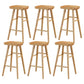 Coffee Shop Contemporary Wood Seat Barstool Wood 4 Legs Bar Stool with Pedal Wood 6 Piece Set Bar Stool(30"H) Clearhalo 'Bar Furniture' 'Bar Stools' 'bar_stools' 'furn' 'furn_bar_stools' 'Furniture' 'Kitchen & Dining Furniture' 5331377