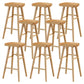 Coffee Shop Contemporary Wood Seat Barstool Wood 4 Legs Bar Stool with Pedal Wood 8 Piece Set Bar Stool(30"H) Clearhalo 'Bar Furniture' 'Bar Stools' 'bar_stools' 'furn' 'furn_bar_stools' 'Furniture' 'Kitchen & Dining Furniture' 5331379