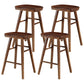 Coffee Shop Contemporary Wood Seat Barstool Wood 4 Legs Bar Stool with Pedal Walnut 4 Piece Set Short Stool(22"H) Clearhalo 'Bar Furniture' 'Bar Stools' 'bar_stools' 'furn' 'furn_bar_stools' 'Furniture' 'Kitchen & Dining Furniture' 5331382