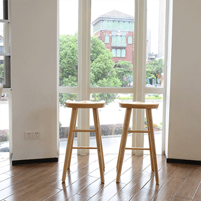 Coffee Shop Contemporary Wood Seat Barstool Wood 4 Legs Bar Stool with Pedal Clearhalo 'Bar Furniture' 'Bar Stools' 'bar_stools' 'furn' 'furn_bar_stools' 'Furniture' 'Kitchen & Dining Furniture' 5331383