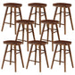 Coffee Shop Contemporary Wood Seat Barstool Wood 4 Legs Bar Stool with Pedal Walnut 8 Piece Set Short Stool(22"H) Clearhalo 'Bar Furniture' 'Bar Stools' 'bar_stools' 'furn' 'furn_bar_stools' 'Furniture' 'Kitchen & Dining Furniture' 5331386