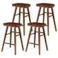 Coffee Shop Contemporary Wood Seat Barstool Wood 4 Legs Bar Stool with Pedal Walnut 4 Piece Set Counter Stool(26"H) Clearhalo 'Bar Furniture' 'Bar Stools' 'bar_stools' 'furn' 'furn_bar_stools' 'Furniture' 'Kitchen & Dining Furniture' 5331388