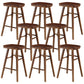 Coffee Shop Contemporary Wood Seat Barstool Wood 4 Legs Bar Stool with Pedal Walnut 8 Piece Set Counter Stool(26"H) Clearhalo 'Bar Furniture' 'Bar Stools' 'bar_stools' 'furn' 'furn_bar_stools' 'Furniture' 'Kitchen & Dining Furniture' 5331390