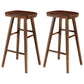 Coffee Shop Contemporary Wood Seat Barstool Wood 4 Legs Bar Stool with Pedal Walnut 2 Piece Set Bar Stool(30"H) Clearhalo 'Bar Furniture' 'Bar Stools' 'bar_stools' 'furn' 'furn_bar_stools' 'Furniture' 'Kitchen & Dining Furniture' 5331391