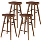 Coffee Shop Contemporary Wood Seat Barstool Wood 4 Legs Bar Stool with Pedal Walnut 4 Piece Set Bar Stool(30"H) Clearhalo 'Bar Furniture' 'Bar Stools' 'bar_stools' 'furn' 'furn_bar_stools' 'Furniture' 'Kitchen & Dining Furniture' 5331392