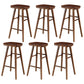 Coffee Shop Contemporary Wood Seat Barstool Wood 4 Legs Bar Stool with Pedal Walnut 6 Piece Set Bar Stool(30"H) Clearhalo 'Bar Furniture' 'Bar Stools' 'bar_stools' 'furn' 'furn_bar_stools' 'Furniture' 'Kitchen & Dining Furniture' 5331393