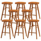 Coffee Shop Contemporary Wood Seat Barstool Wood 4 Legs Bar Stool with Pedal Cherry Wood 8 Piece Set Short Stool(22"H) Clearhalo 'Bar Furniture' 'Bar Stools' 'bar_stools' 'furn' 'furn_bar_stools' 'Furniture' 'Kitchen & Dining Furniture' 5331398