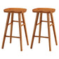 Coffee Shop Contemporary Wood Seat Barstool Wood 4 Legs Bar Stool with Pedal Cherry Wood 2 Piece Set Counter Stool(26"H) Clearhalo 'Bar Furniture' 'Bar Stools' 'bar_stools' 'furn' 'furn_bar_stools' 'Furniture' 'Kitchen & Dining Furniture' 5331399
