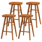 Coffee Shop Contemporary Wood Seat Barstool Wood 4 Legs Bar Stool with Pedal Cherry Wood 4 Piece Set Counter Stool(26"H) Clearhalo 'Bar Furniture' 'Bar Stools' 'bar_stools' 'furn' 'furn_bar_stools' 'Furniture' 'Kitchen & Dining Furniture' 5331400