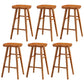 Coffee Shop Contemporary Wood Seat Barstool Wood 4 Legs Bar Stool with Pedal Cherry Wood 6 Piece Set Counter Stool(26"H) Clearhalo 'Bar Furniture' 'Bar Stools' 'bar_stools' 'furn' 'furn_bar_stools' 'Furniture' 'Kitchen & Dining Furniture' 5331401