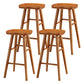 Coffee Shop Contemporary Wood Seat Barstool Wood 4 Legs Bar Stool with Pedal Cherry Wood 4 Piece Set Bar Stool(30"H) Clearhalo 'Bar Furniture' 'Bar Stools' 'bar_stools' 'furn' 'furn_bar_stools' 'Furniture' 'Kitchen & Dining Furniture' 5331404
