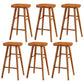 Coffee Shop Contemporary Wood Seat Barstool Wood 4 Legs Bar Stool with Pedal Cherry Wood 6 Piece Set Bar Stool(30"H) Clearhalo 'Bar Furniture' 'Bar Stools' 'bar_stools' 'furn' 'furn_bar_stools' 'Furniture' 'Kitchen & Dining Furniture' 5331405