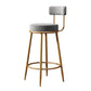 Glam Style Bar-stool Round Counter Bar Stool with Metal Legs