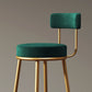 Glam Style Bar-stool Round Counter Bar Stool with Metal Legs