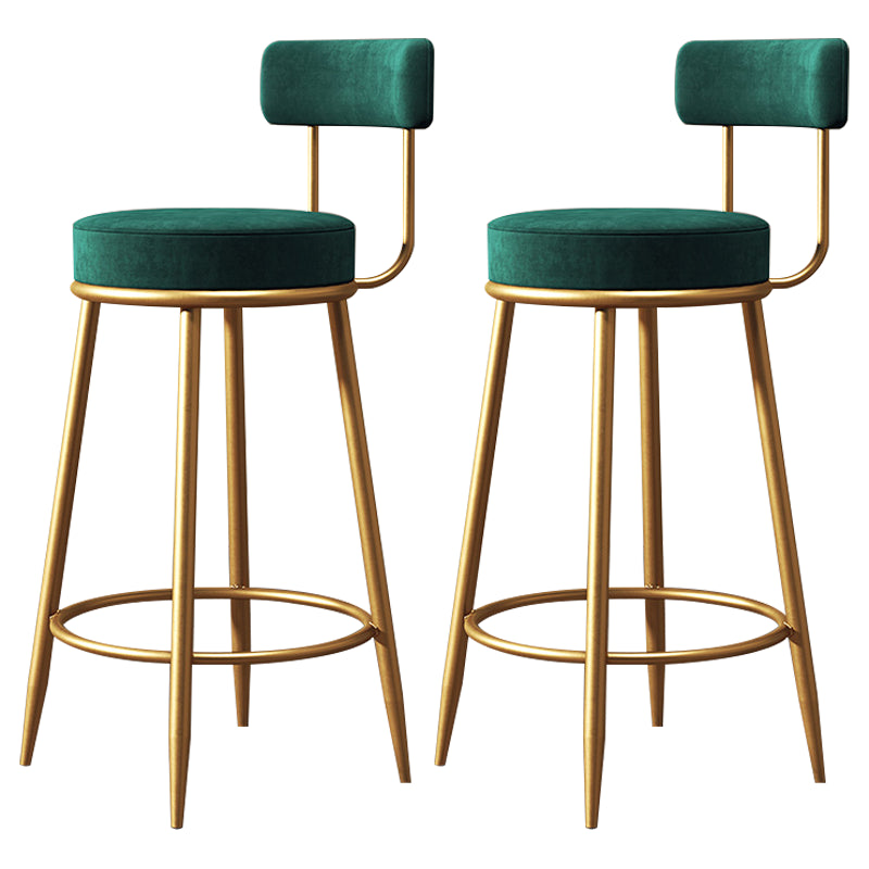 Glam Style Bar-stool Round Counter Bar Stool with Metal Legs