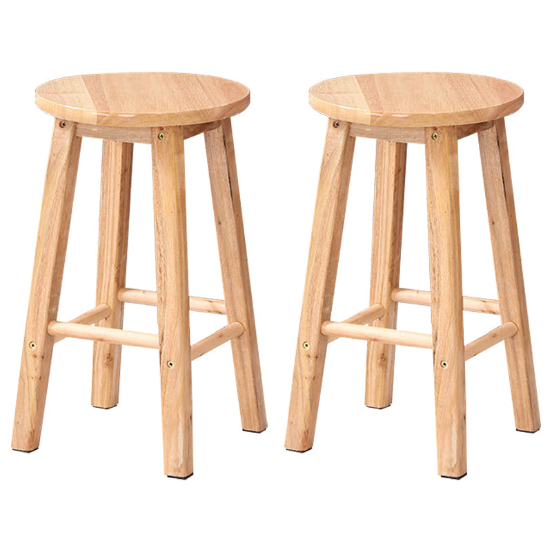 Dining Room Simple Style Wood Barstool Wood 4 Legs Bar Stool with Pedal
